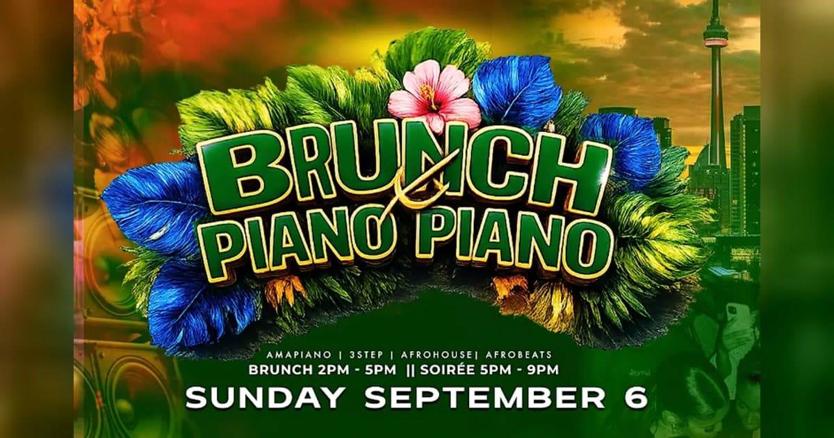 BrunchxAfroPiano event flyer for Sunday, September 6 in Toronto