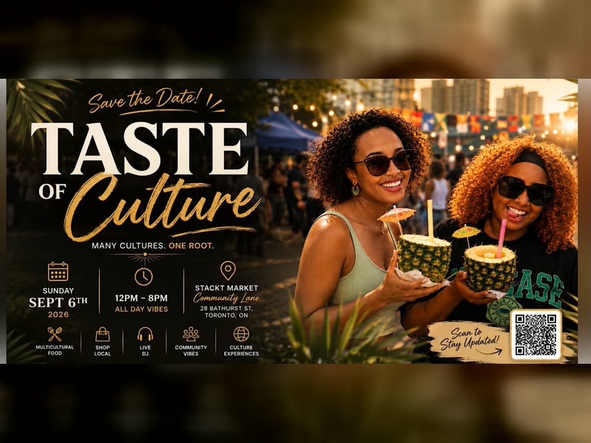 Taste of Culture: Travel the Diaspora event flyer featuring guests at a Toronto cultural festival