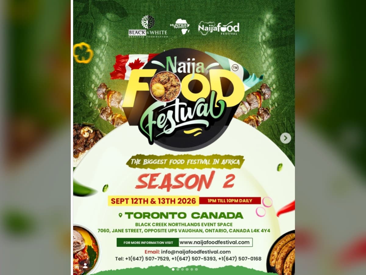 Naija Food Festival flyer for September 12 and 13, 2026 in the Toronto area