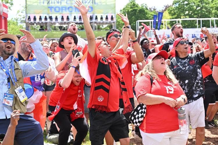 Away from Toronto Stadium, fans celebrate Canada's 'historic' World Cup game